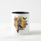 Spooky Skeleton Dunking Basketball Graveyard Hallo Mok (Midden)