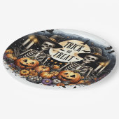 Spooky Skeleton Duo – Trick or Treat Paper Plates Papieren Bordje (Gekanteld)