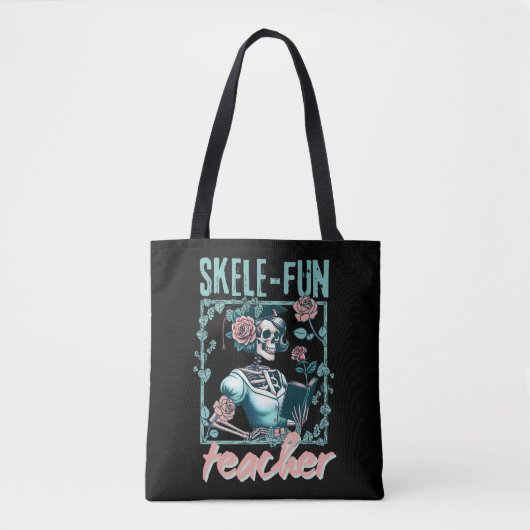 Spooky Skeleton Elementary School Teacher Tas (Voorkant)