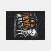 Spooky Skeleton Ghost is het al Halloween Fleece Deken (Voorkant (Horizontaal))