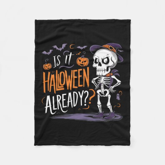 Spooky Skeleton Ghost is het al Halloween Fleece Deken (Voorkant)