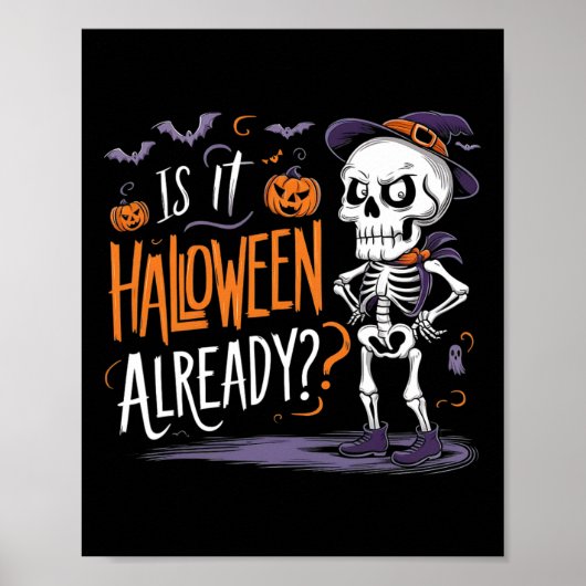 Spooky Skeleton Ghost is het al Halloween Poster (Voorkant)
