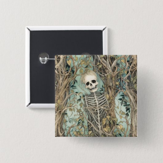 Spooky Skeleton Halloween Button (Voorkant /achterkant)