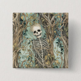 Spooky Skeleton Halloween Button