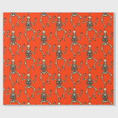 Spooky Skeleton Halloween Gift Wrapper Cadeaupapier (Vlak)