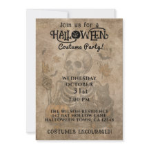 Spooky Skeleton Halloween Party Invitation