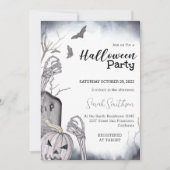 Spooky Skeleton Halloween Party Invitation Kaart (Voorkant)