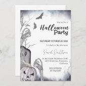 Spooky Skeleton Halloween Party Invitation Kaart (Voorkant / Achterkant)