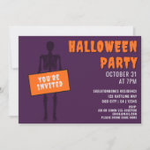 Spooky Skeleton Halloween Party Invitation Kaart (Voorkant)
