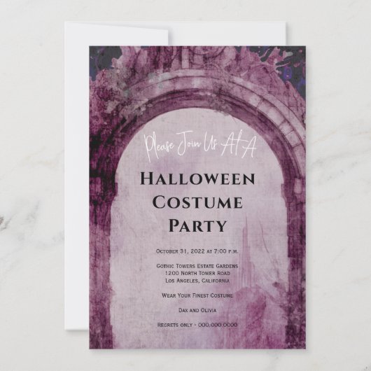 Spooky Skeleton Halloween Party Kaart (Achterkant)