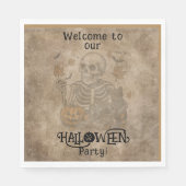 Spooky Skeleton Halloween Party Servet (Voorkant)