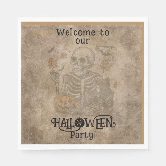 Spooky Skeleton Halloween Party Servet (Voorkant)