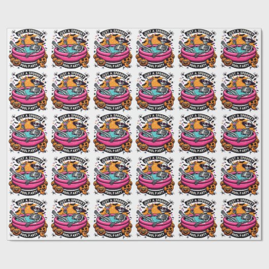 Spooky Skeleton Halloween Pool Party Design! Cadeaupapier (Vlak)