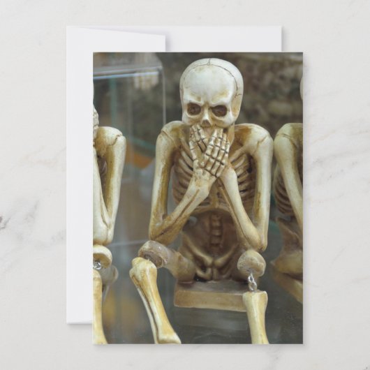 Spooky Skeleton Halloween Uitnodiging (Achterkant)