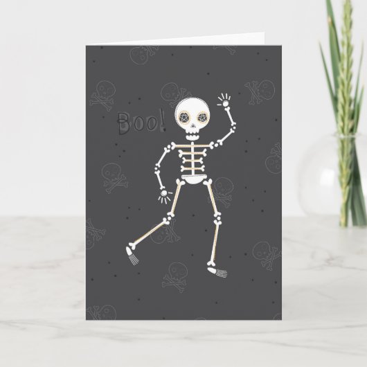Spooky Skeleton Halloween Wenskaart Kaart (Voorkant)