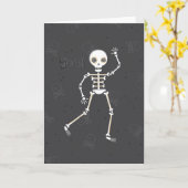 Spooky Skeleton Halloween Wenskaart Kaart (Gele Bloem)
