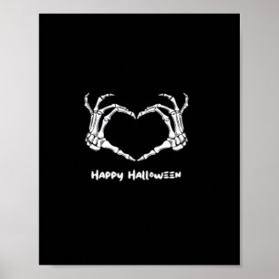 Spooky Skeleton Hand Heart beroemd gemaakt door Ha Poster