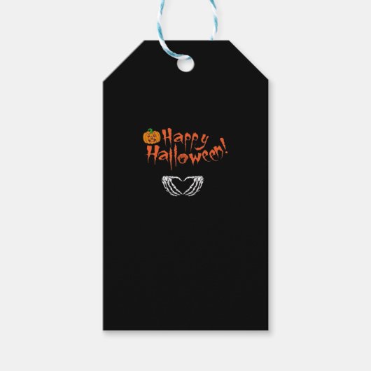 Spooky Skeleton Hands. Fijne Halloween. Cadeaulabel (Voorkant)