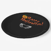 Spooky Skeleton Hands. Fijne Halloween. Papieren Bordje (Gekanteld)