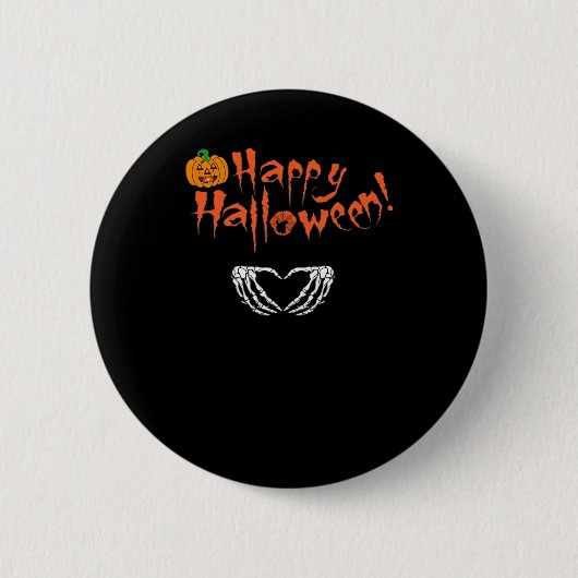 Spooky Skeleton Hands. Fijne Halloween. Ronde Button 5,7 Cm (Voorkant)