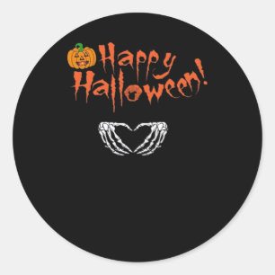 Spooky Skeleton Hands. Fijne Halloween. Ronde Sticker