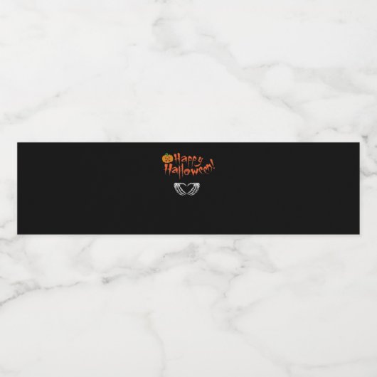 Spooky Skeleton Hands. Fijne Halloween. Waterfles Etiket (Enkel label)