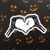 Spooky Skeleton Heart Hands Halloween Spinnen Sticker