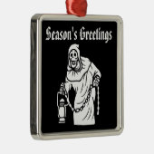 Spooky Skeleton Horror Kerstversiering Metalen Ornament (Rechts)