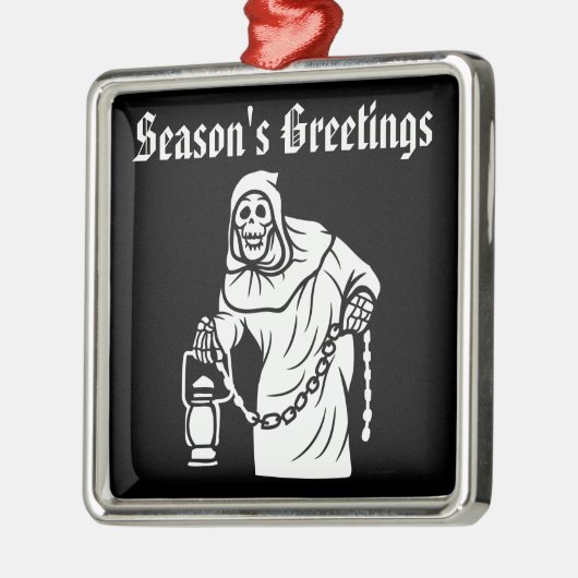 Spooky Skeleton Horror Kerstversiering Metalen Ornament (Links)