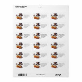 Spooky Skeleton met Pompoenen Halloween Adres Etiket (Full Sheet)