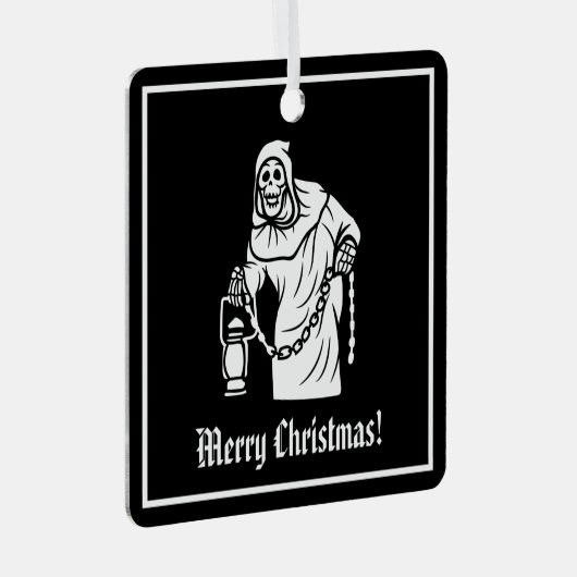 Spooky Skeleton Metalen Ornament (Voorkant Rechts)