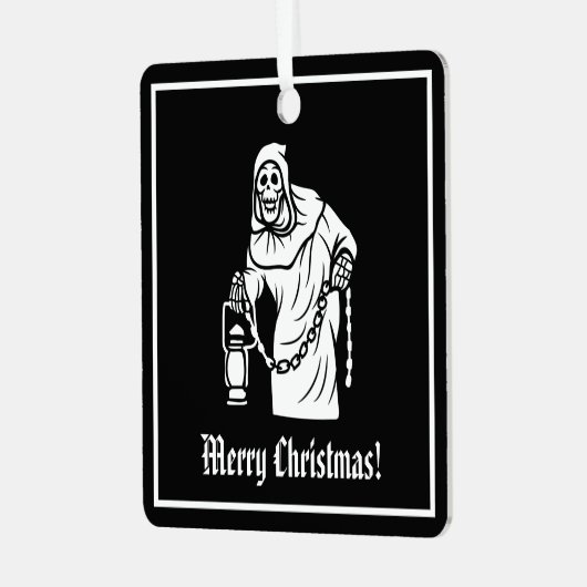 Spooky Skeleton Metalen Ornament (Voorkant links)