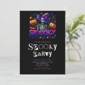 Spooky Skeleton Modern Minimalistisch Halloween Pa Kaart (Staand voorkant)