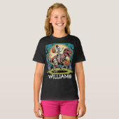 Spooky Skeleton & Mummy T-Rex Halloween Design T-shirt (Voorkant volledig)