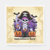 Spooky Skeleton Pirate Halloween Servet (Voorkant)