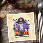 Spooky Skeleton Pirate Halloween Servet