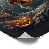 Spooky Skeleton Pompoen Carving - Krijg je vandaag Poster (Hoek)