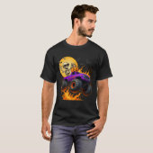 Spooky Skeleton Riding Monster Truck Halloween Cos T-shirt (Voorkant volledig)