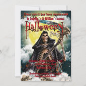 Spooky Skeleton & Scary Skull Halloween Kaart (Voorkant)