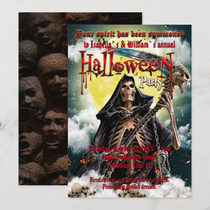 Spooky Skeleton & Scary Skull Halloween Kaart