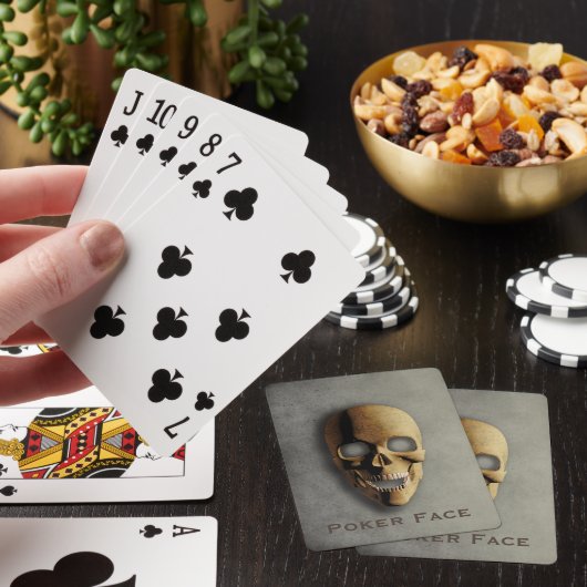 Spooky Skeleton Skull Custom Naam Halloween Pokerkaarten (Insitu)