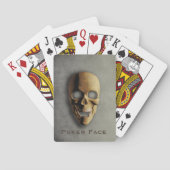 Spooky Skeleton Skull Custom Naam Halloween Pokerkaarten (Achterkant)