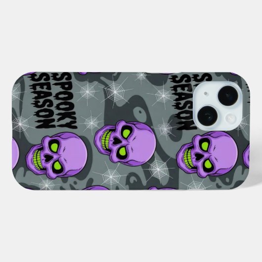 Spooky Skeleton Skull Halloween iPhone / iPad hoes (Achterkant (horizontaal))