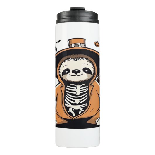 Spooky skeleton sloth trick or treating Classic T- Thermosbeker (Voorkant)