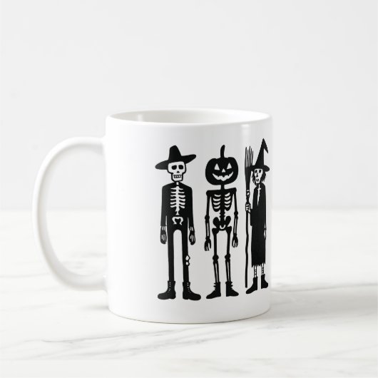 Spooky Skeleton Trio Halloween Mug Koffiemok (Links)