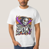 Spooky Skeleton Unleashed T-shirt (Voorkant)