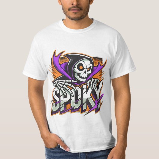 Spooky Skeleton Unleashed T-shirt (Voorkant)