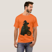 Spooky Skeleton Witch met Pumpkin Glow T-shirt (Voorkant volledig)