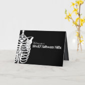 Spooky Skeleton X-Ray Halloween Kaart (Gele Bloem)