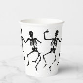 Spooky Skeleton Zwart & Wit Halloween Paper Cup Papieren Bekers (Rechts)